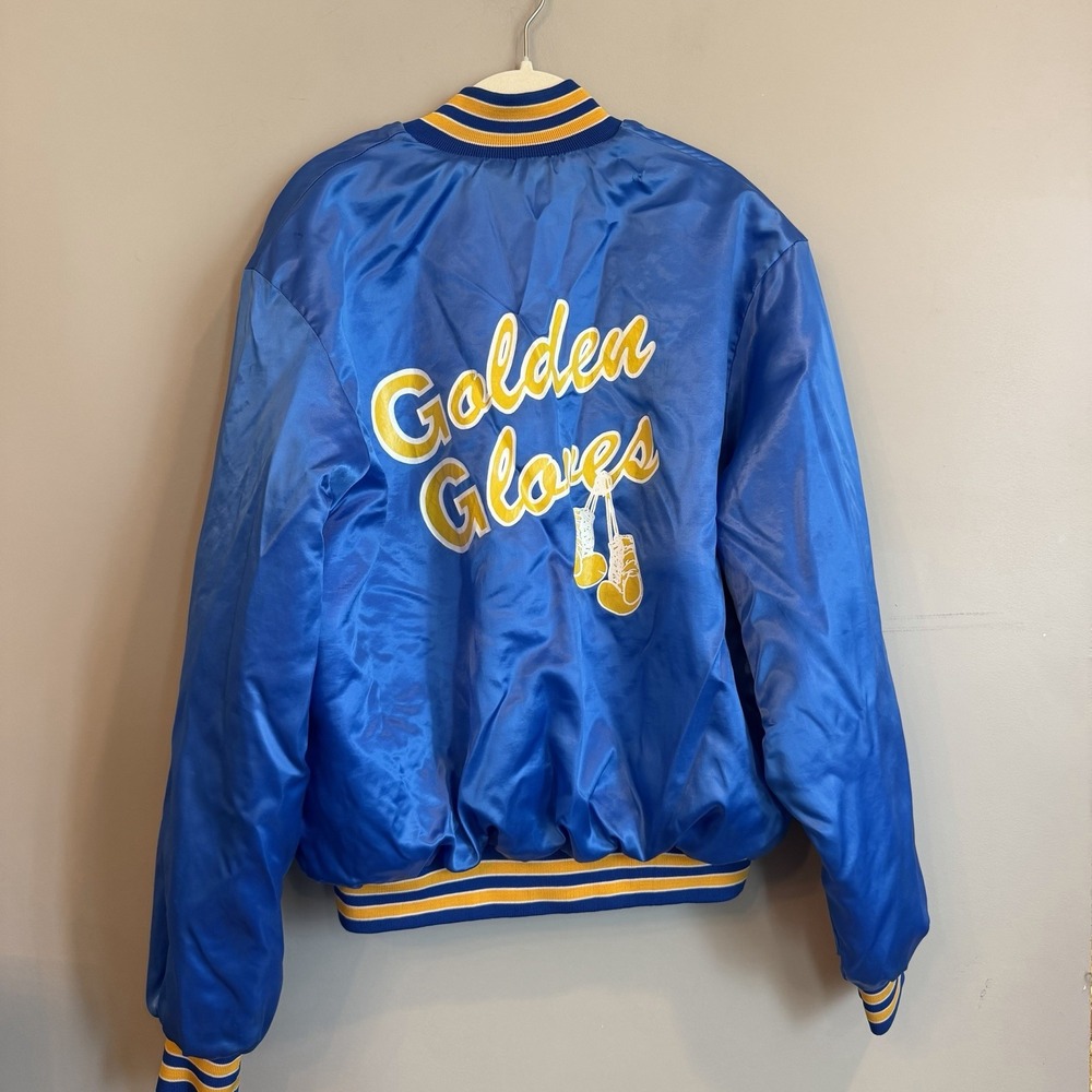 Vintage Golden Gloves Boxing Ringside Bomber Jacket Blue